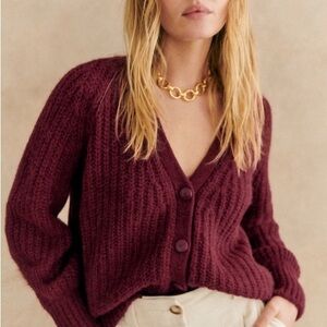 Sezane Basile Cardigan Burgundy XXL